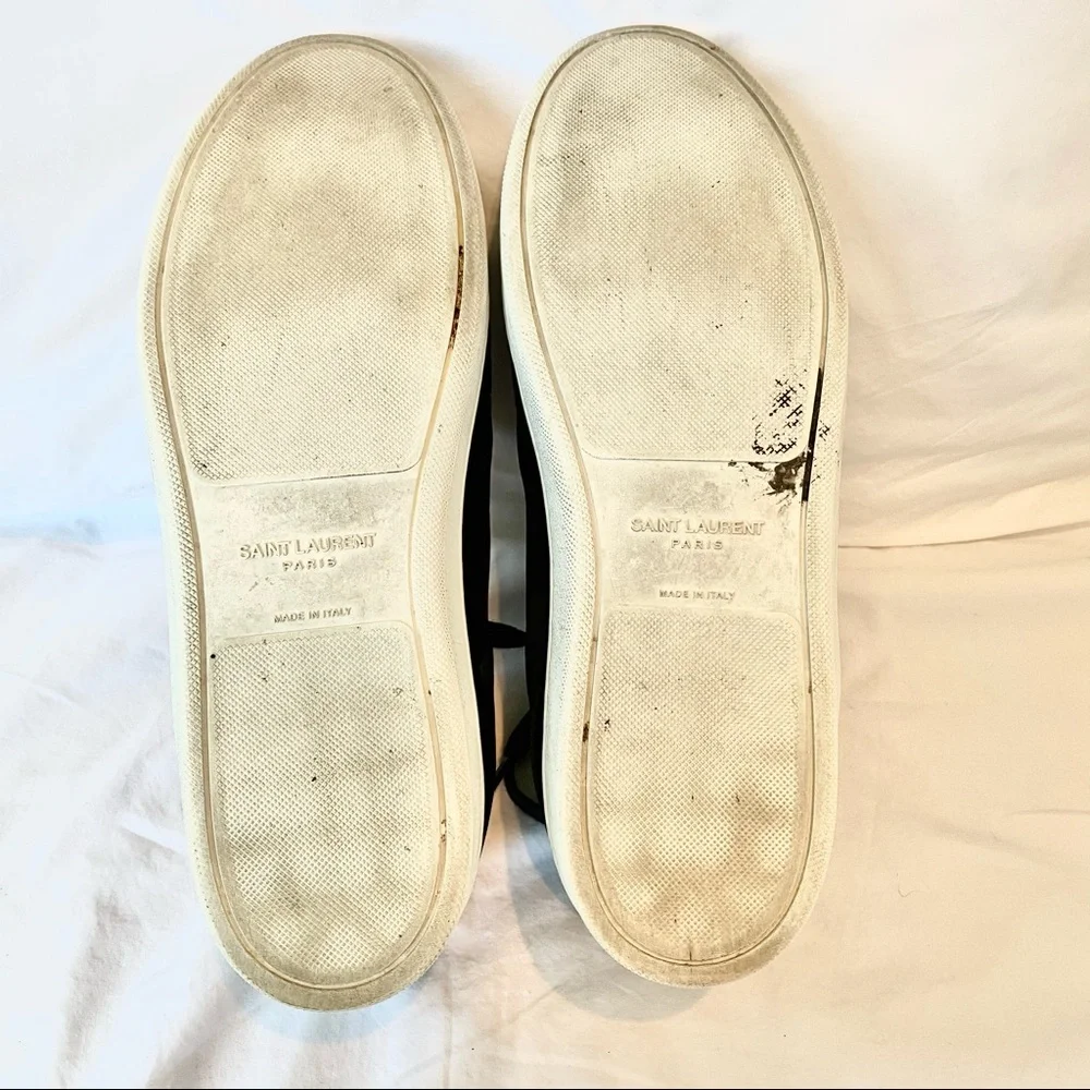 Saint Laurent Velvet & Leather Sneakers - Picture 13 of 13